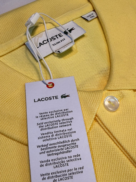 Lacoste Men's Slim Fit L.12.12 Piqué Polo Yellow