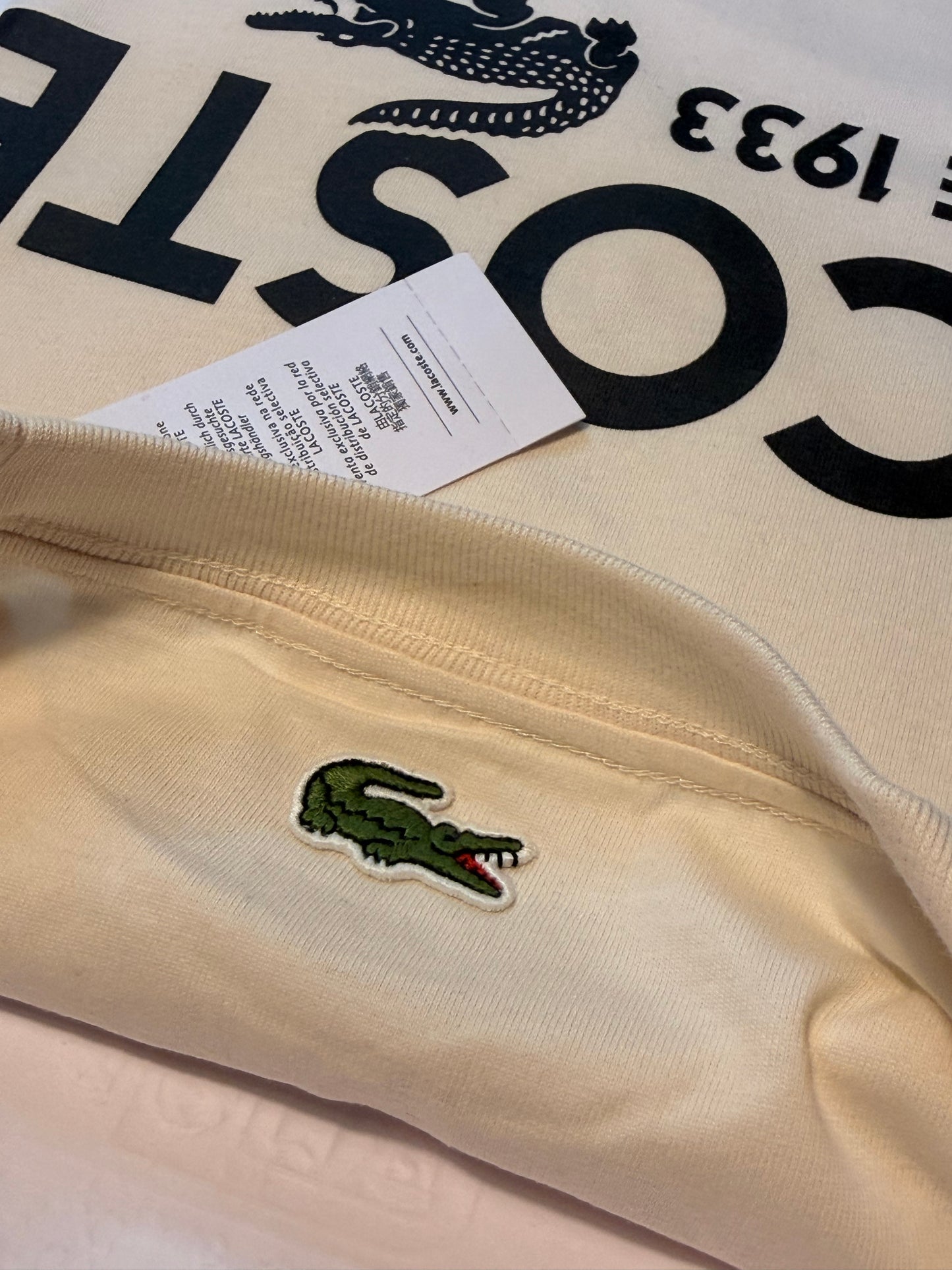 Lacoste Men's Printed Cotton T-Shirt Beige