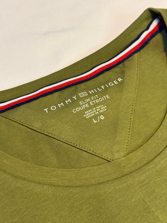 Tommy Hilfiger Solid Regular-Fit Cotton T-Shirt Green