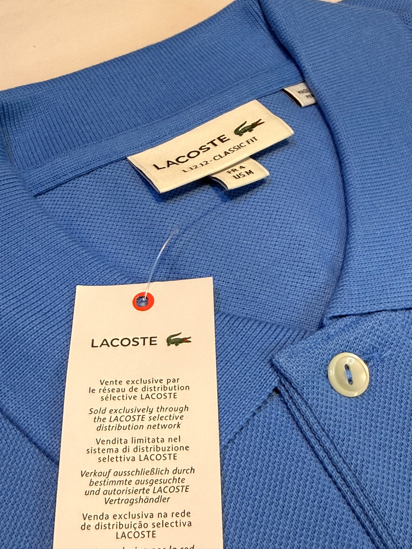 Lacoste Men's Slim Fit L.12.12 Piqué Polo Blue