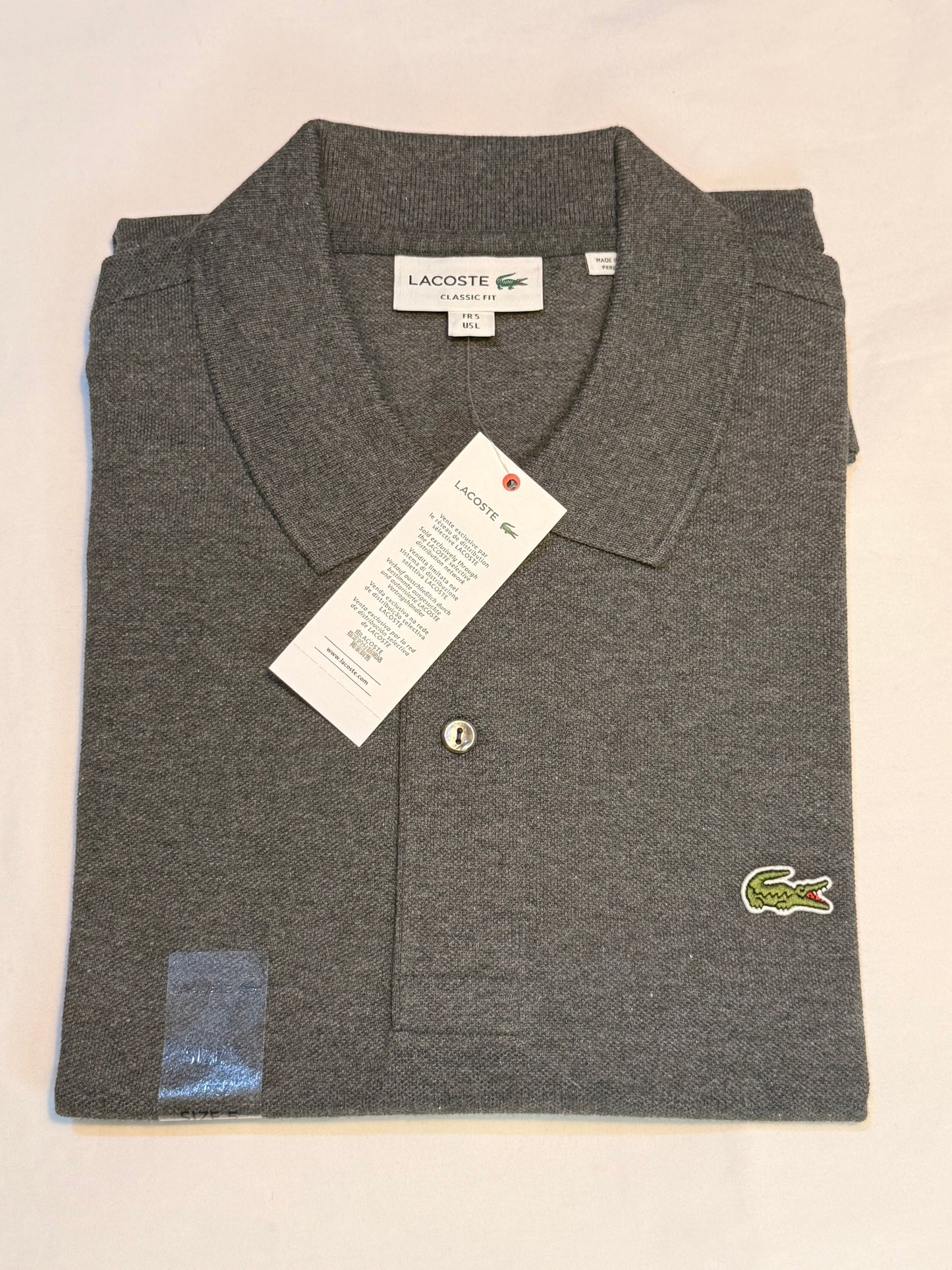 Lacoste Men's Slim Fit L.12.12 Piqué Polo Gray