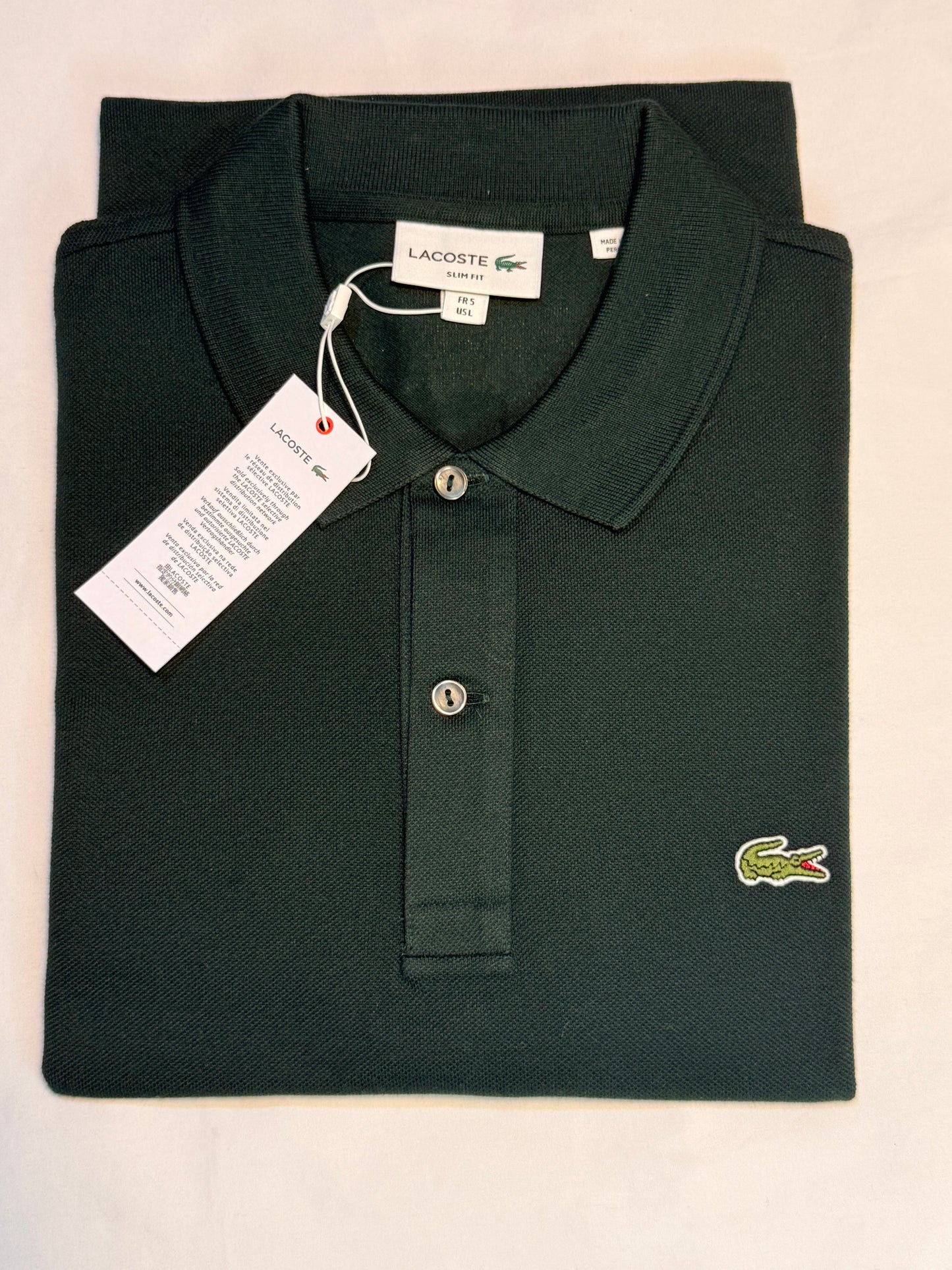 Lacoste Men's Slim Fit L.12.12 Piqué Polo Green