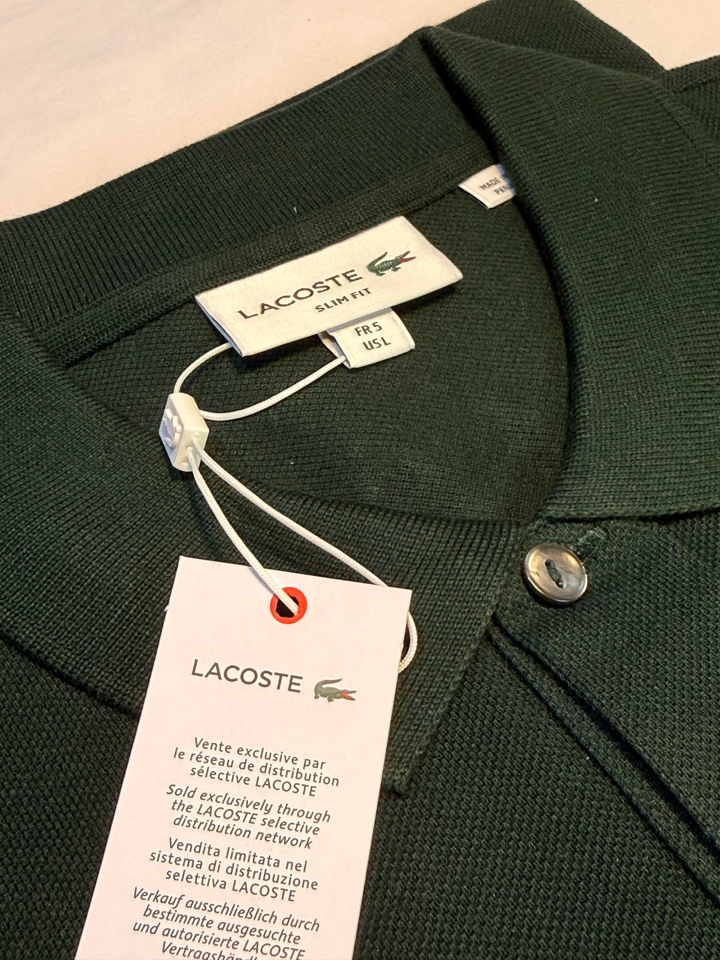 Lacoste Men's Slim Fit L.12.12 Piqué Polo Green