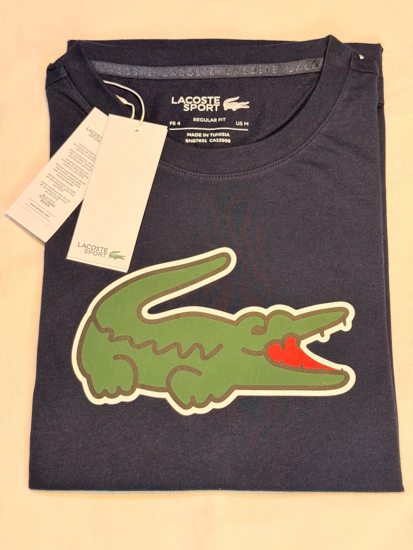 Lacoste Sport Ultra-Dry Croc Print T-Shirt Blue