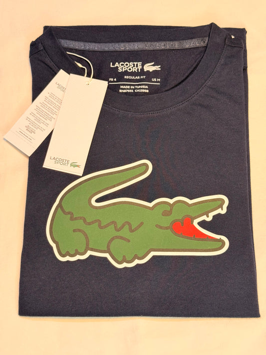 Lacoste Sport Ultra-Dry Croc Print T-Shirt Blue