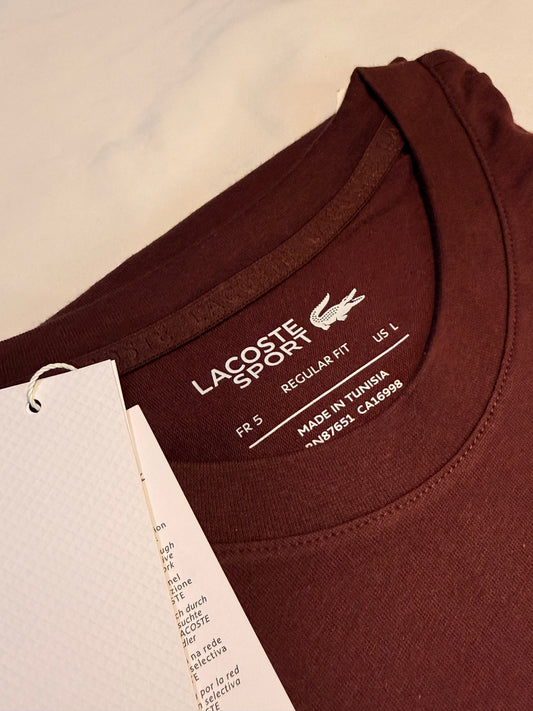 Lacoste Sport Ultra-Dry Croc Print T-Shirt Bordeaux