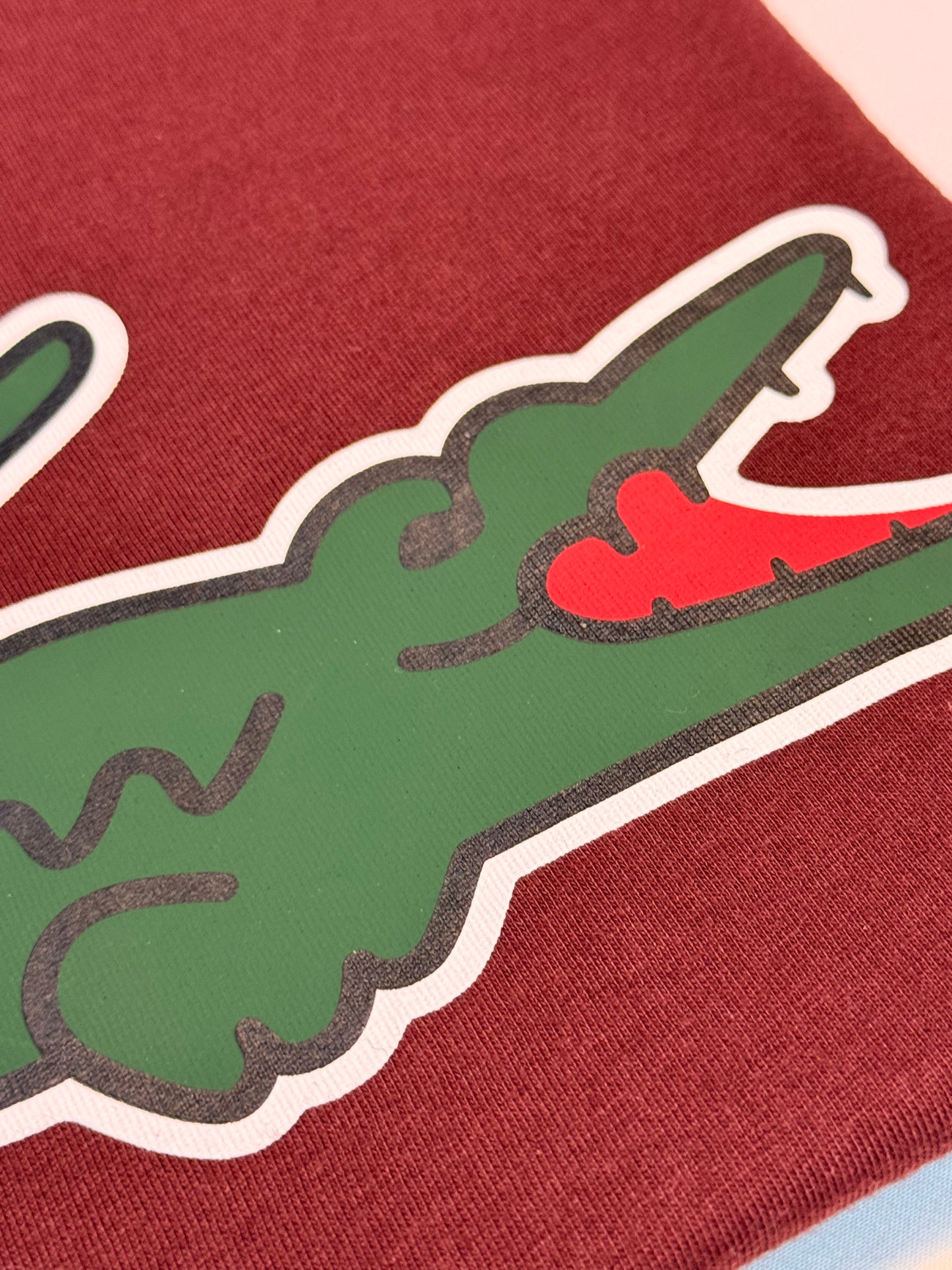 Lacoste Sport Ultra-Dry Croc Print T-Shirt Bordeaux