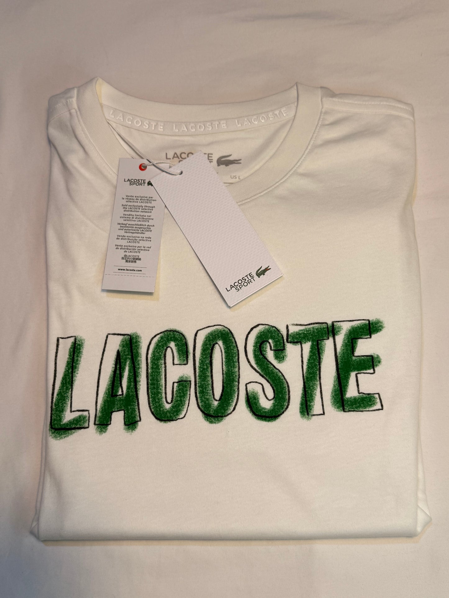 Lacoste Ultra Dry Printed Sport T-Shirt White