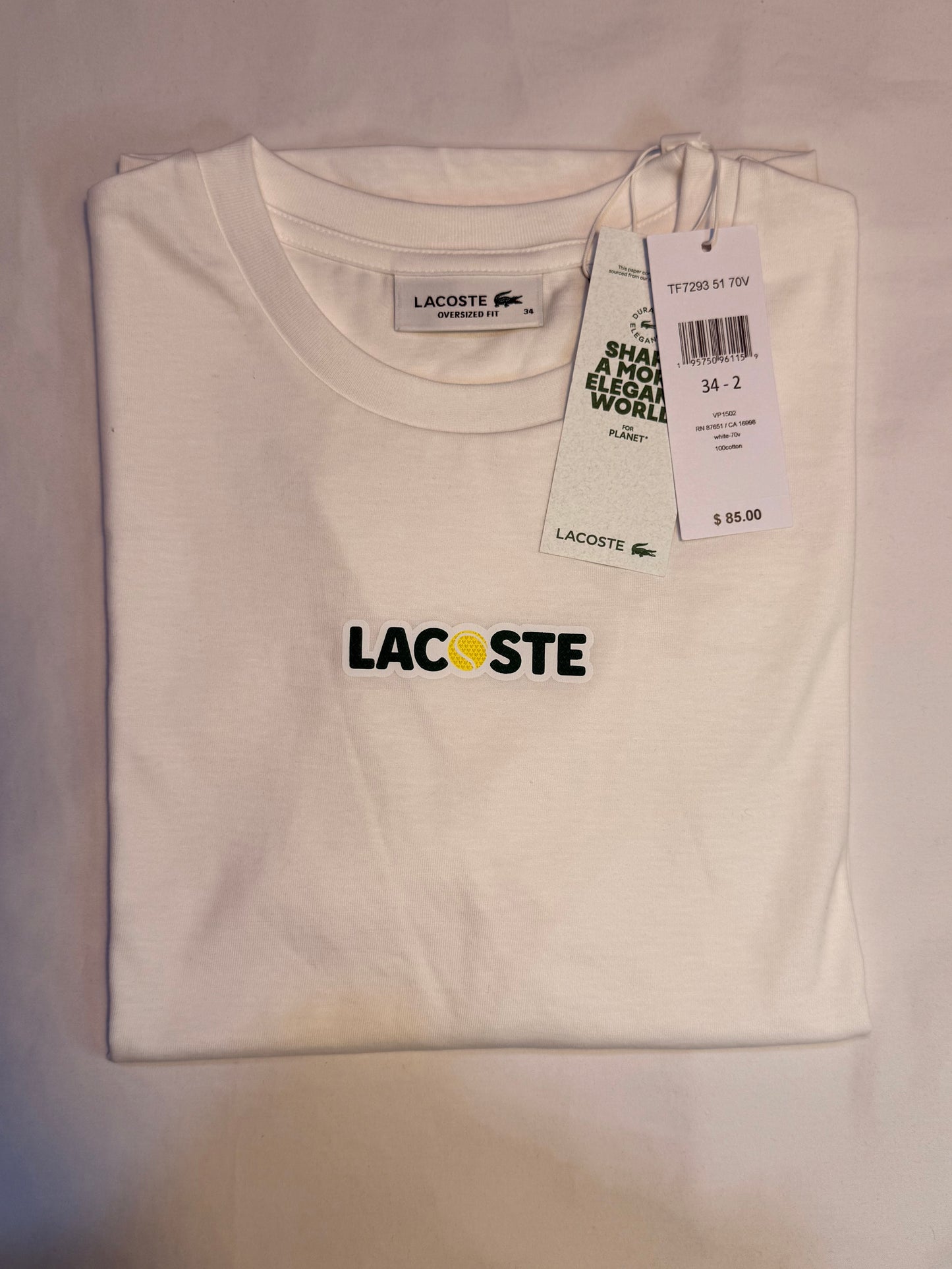 Lacoste Women's Oversized Ball Print Cotton T-Shirt