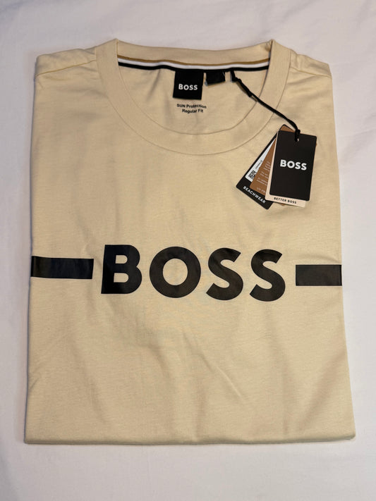 Hugo Boss Men's Logo Print Shirt Beige