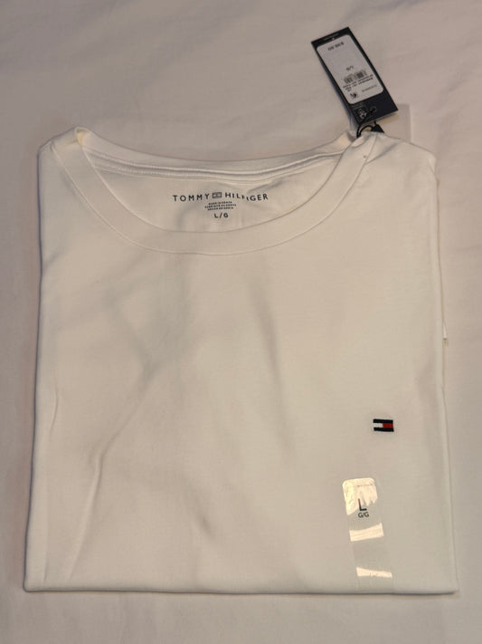 Tommy Hilfiger Solid Regular-Fit Cotton T-Shirt White