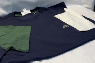 Lacoste Shirt Crew Neck Navy Blue US Large (Colored Sleeves)